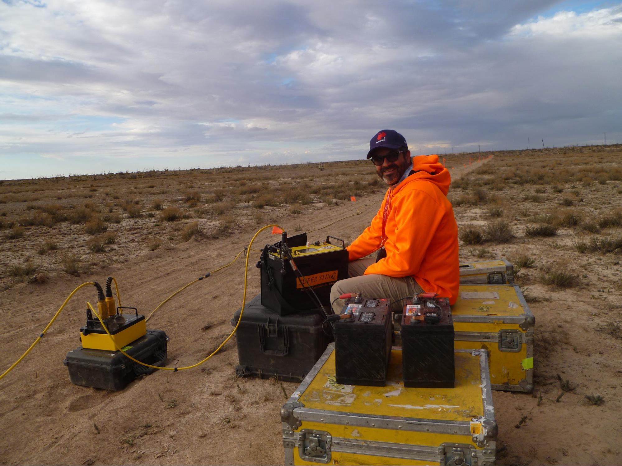 Doing geophysical field work in the desert